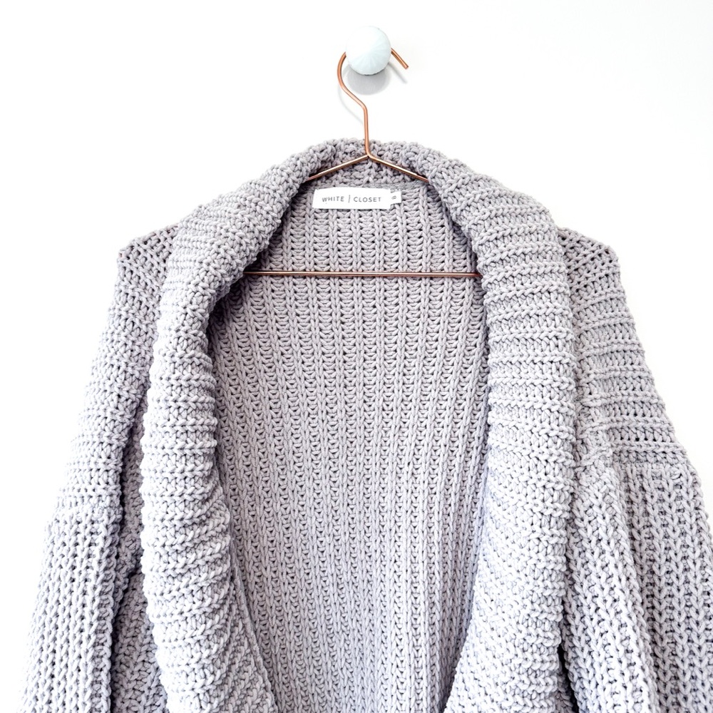 Esther Boutique Gray Soft Sweater Cardigan NWOT - Picture 4 of 15